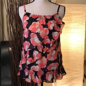 Juicy Couture • Silk-Cotton Floral Babydoll Blouse